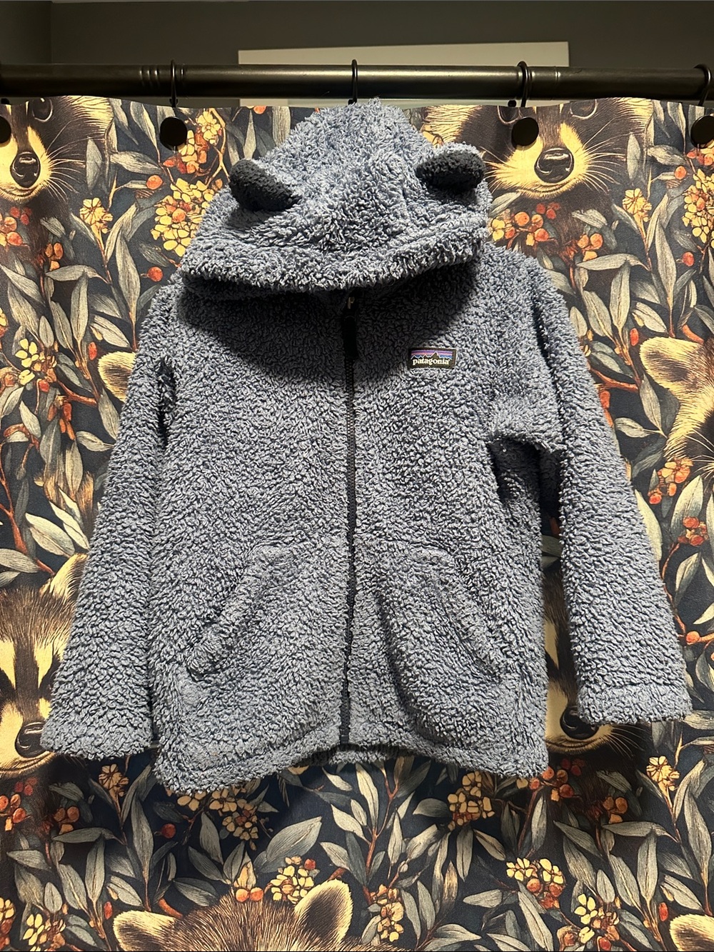 Patagonia Baby Furry Friends Hoodie 4T Blue Bear Ears